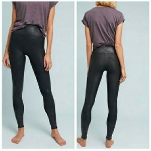 SPANX Faux Leather Shimmer Black Leggings